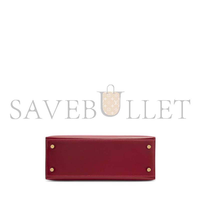 HERMÈS MASTER A ROUGE H CALF BOX LEATHER KELLY 25 WITH GOLD HARDWARE (25*17*7cm)